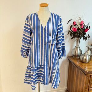 Chinti & Parker | Women's Striped‎ Parasol Dress in Navy and white, Size 4